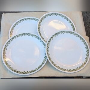 VTG SET/ 4 CORELLE SPRING BLOSSOM"CRAZY DAISY" SALAD PLATES 8.5" NICE CONDITION